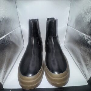 Women's‎ Highland Chelsea Chunky Leather Boot Black (STS88884)